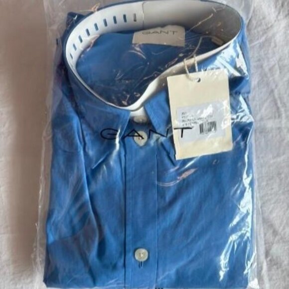 Gant Women's Blue Relaxed Fit Long Sleeves Button up Poplin Shirt Dress - Picture 7 of 7